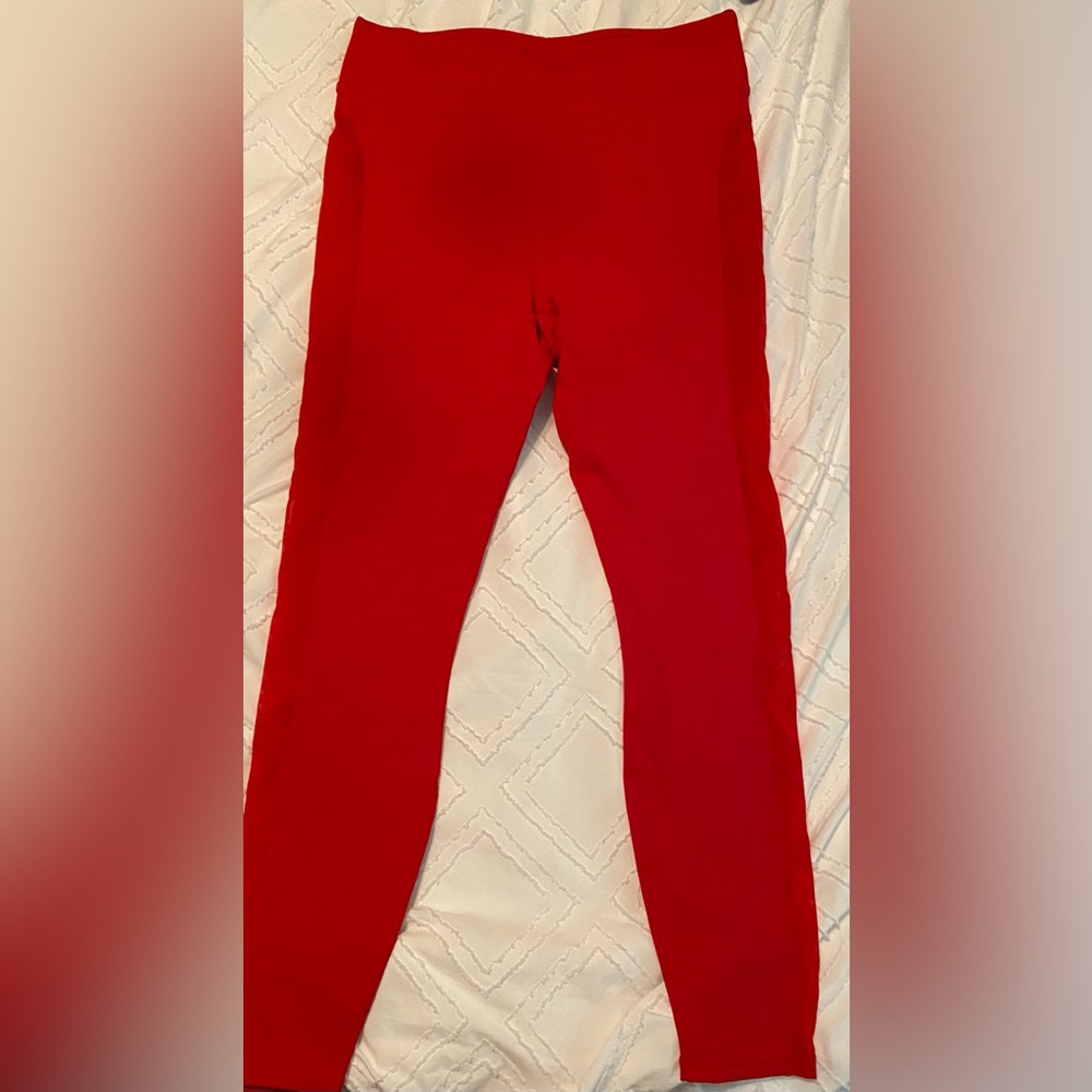 ✨NWT✨ PureLux Fabletics Red Exercise Pants with sheer detail